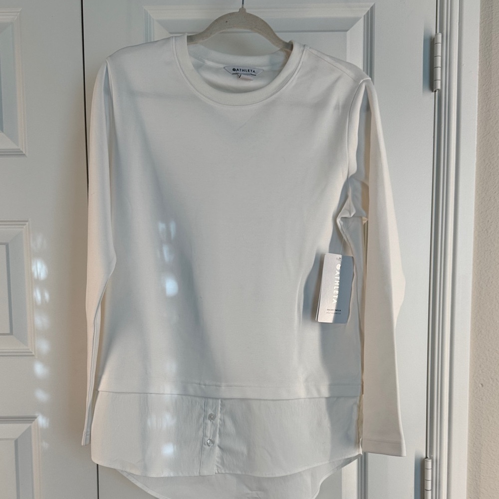 Athleta Mixed Media Gallery 2.0 Long Sleeve Top size S